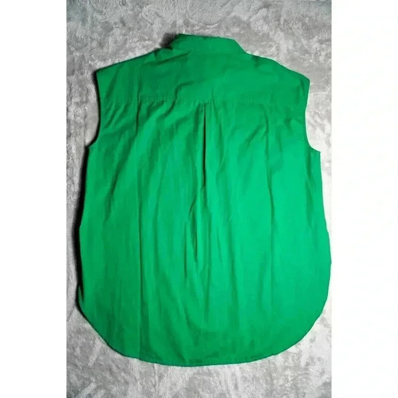 Anthropologie Maeve Green Button Down Tank Top MP - Picture 3 of 9